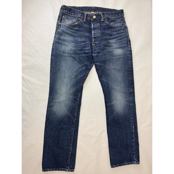 Y2K Polo Ralph Lauren Vintage RRL Straight Leg Selvedge Blue Jeans 32 x 30 - Picture 2 of 16